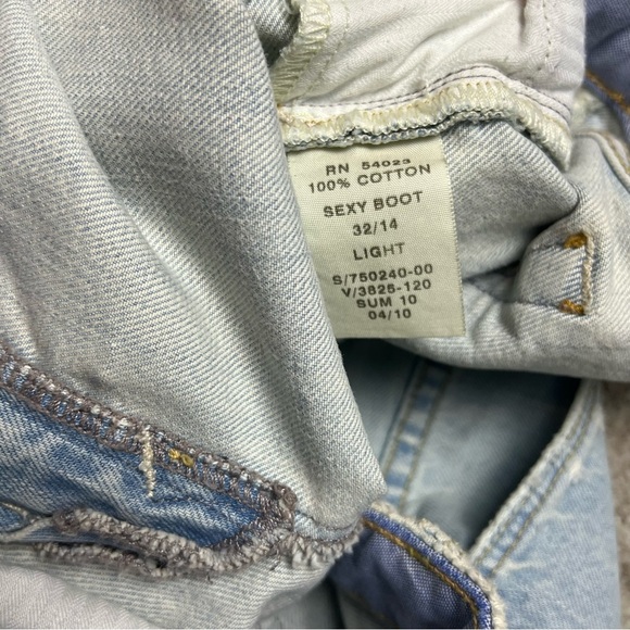Gap Jeans 32/14 Light Blue 1969 Sexy Boot Cut Western Boho Faded Low Rise - Picture 5 of 7